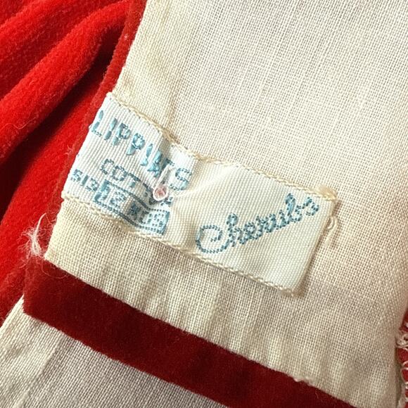 Vintage Baby Dress Red Velvet Christmas Size 12 Months Holiday Smocked 1980s EUC - Picture 12 of 13